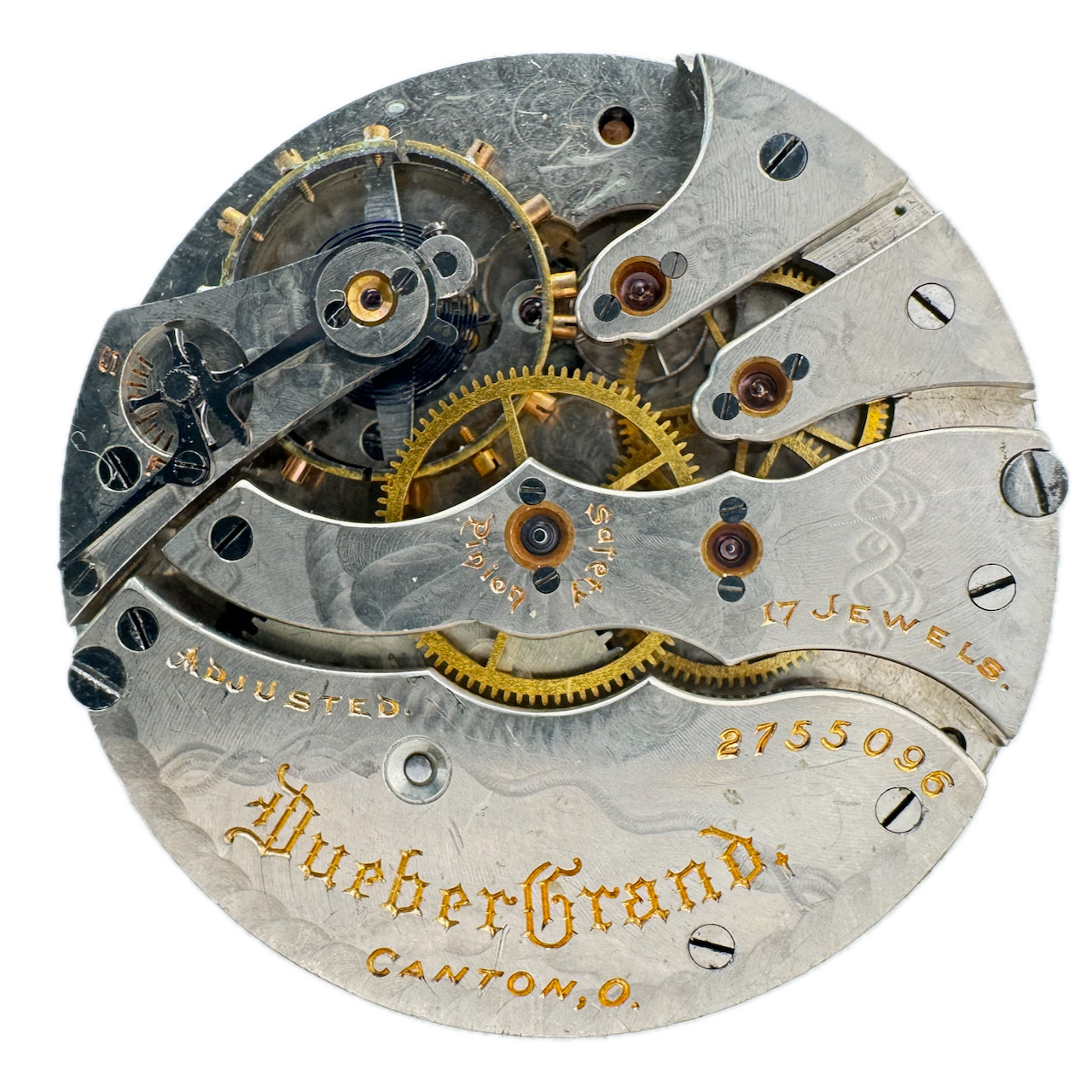 Antique 12s 1910 Hampden Double Sunk Hunter Pocket Watch Movement Dueber Grand