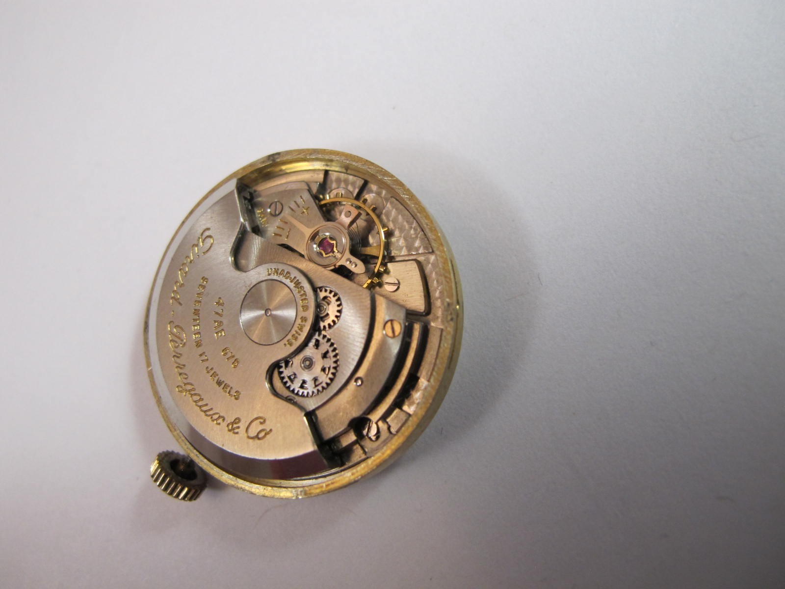 GIRARD PERREGAUX MENS VINTAGE 47AE 678 GYROMATIC MOVEMENT RUNS COMPLETE