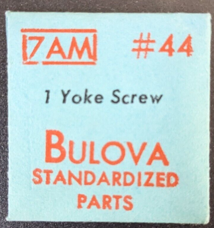Genuine Bulova 7AM Yoke Screw – # 44 – NOS Watch Part – Sealed