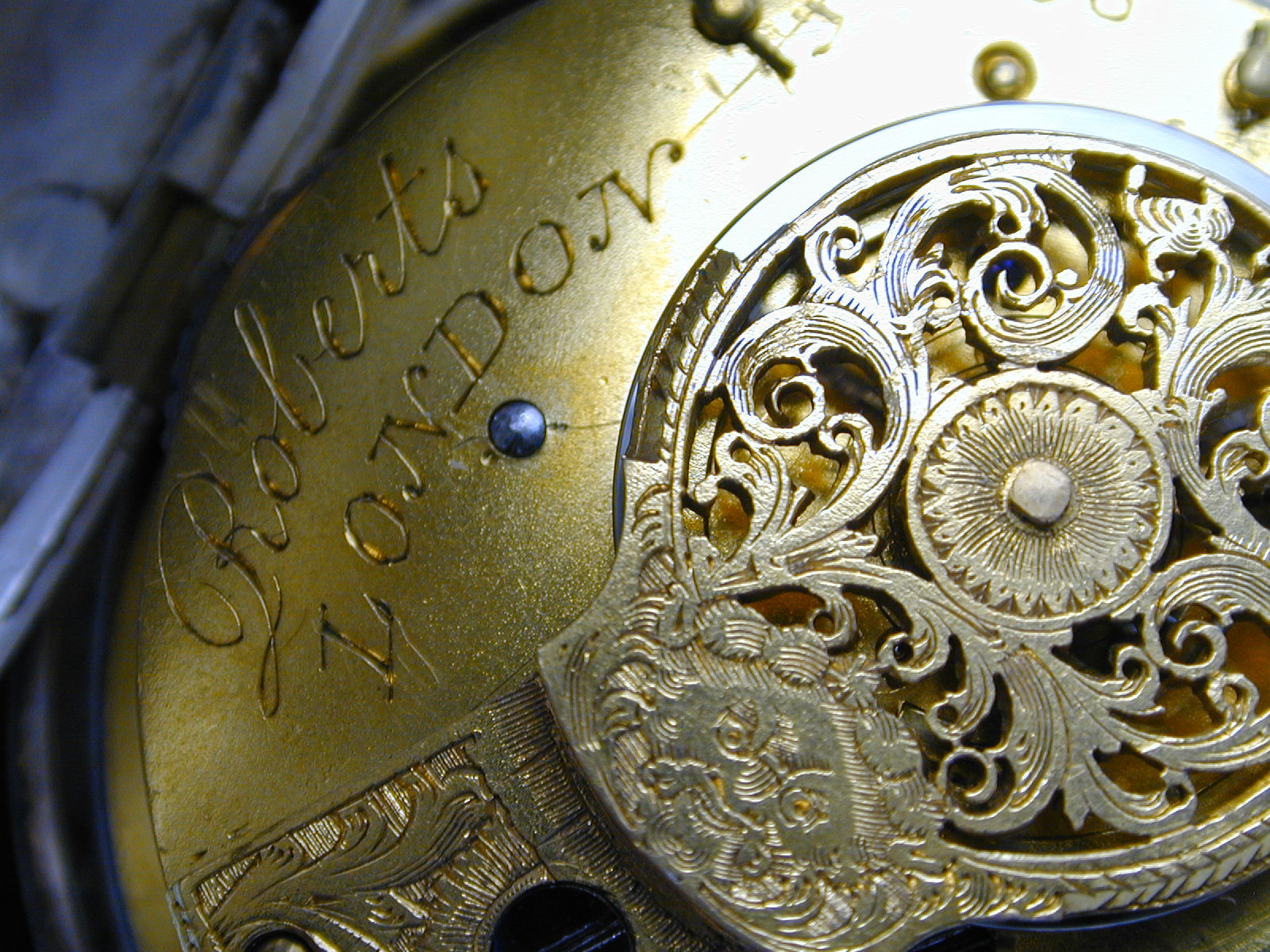 VINTAGE 1800S 1820S VERGE FUSEE ROBERTS LONDON SILVER POCKET WATCH