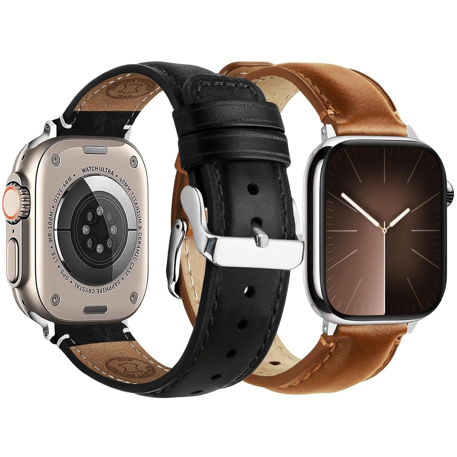 Apple Watch 42mm 44mm 45mm 46mm 49mm Leather Bands Compatible Fullmosa