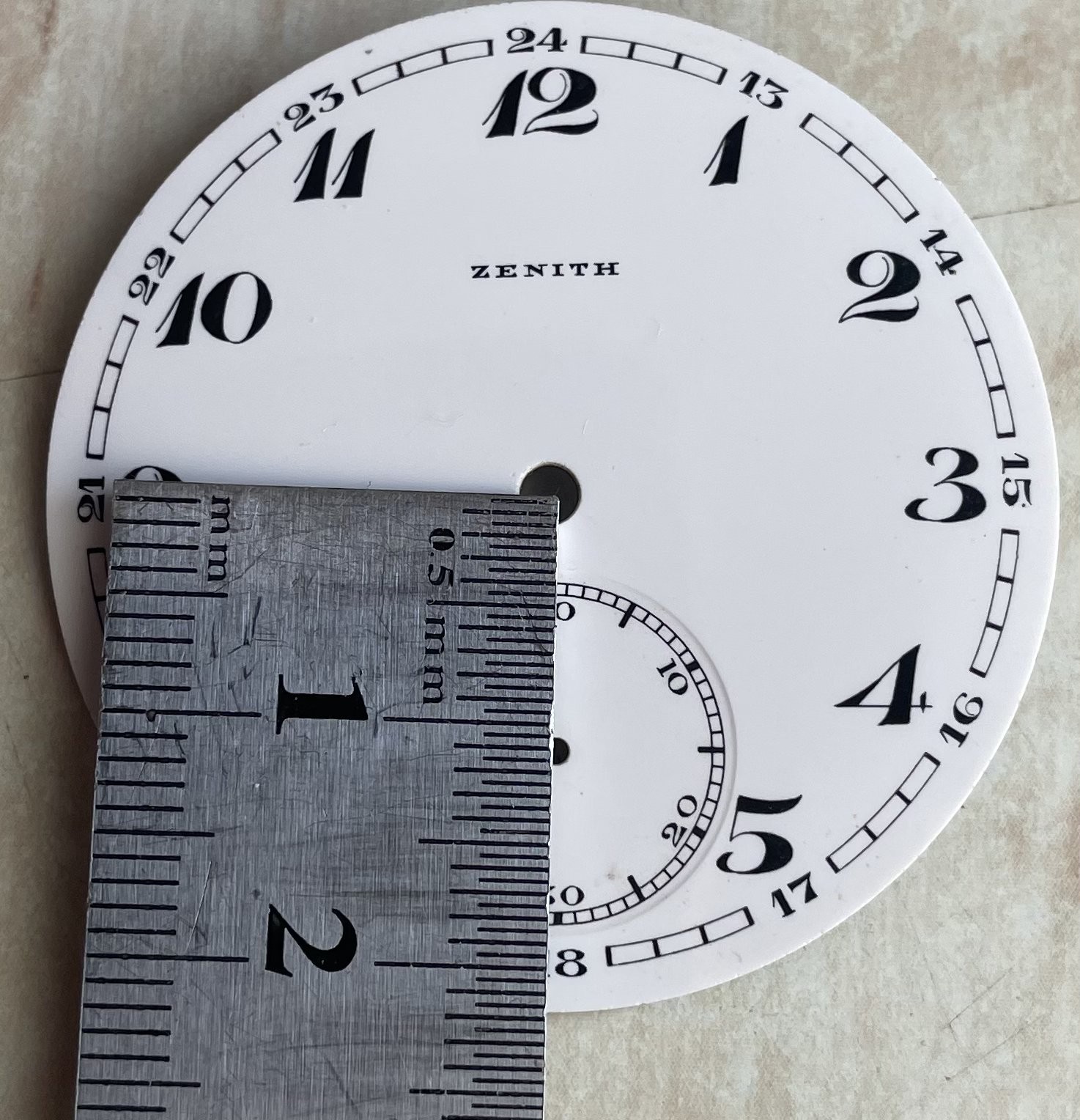 Original Swiss Antique Porcelain Dial for Pocket Watch Zenith Watch-face 44mm