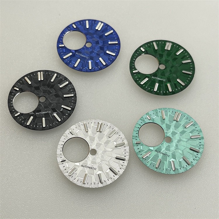 28.5mm Mechanical Watch Dial Green Luminous For Nh34 Nh38 Movement Accessories