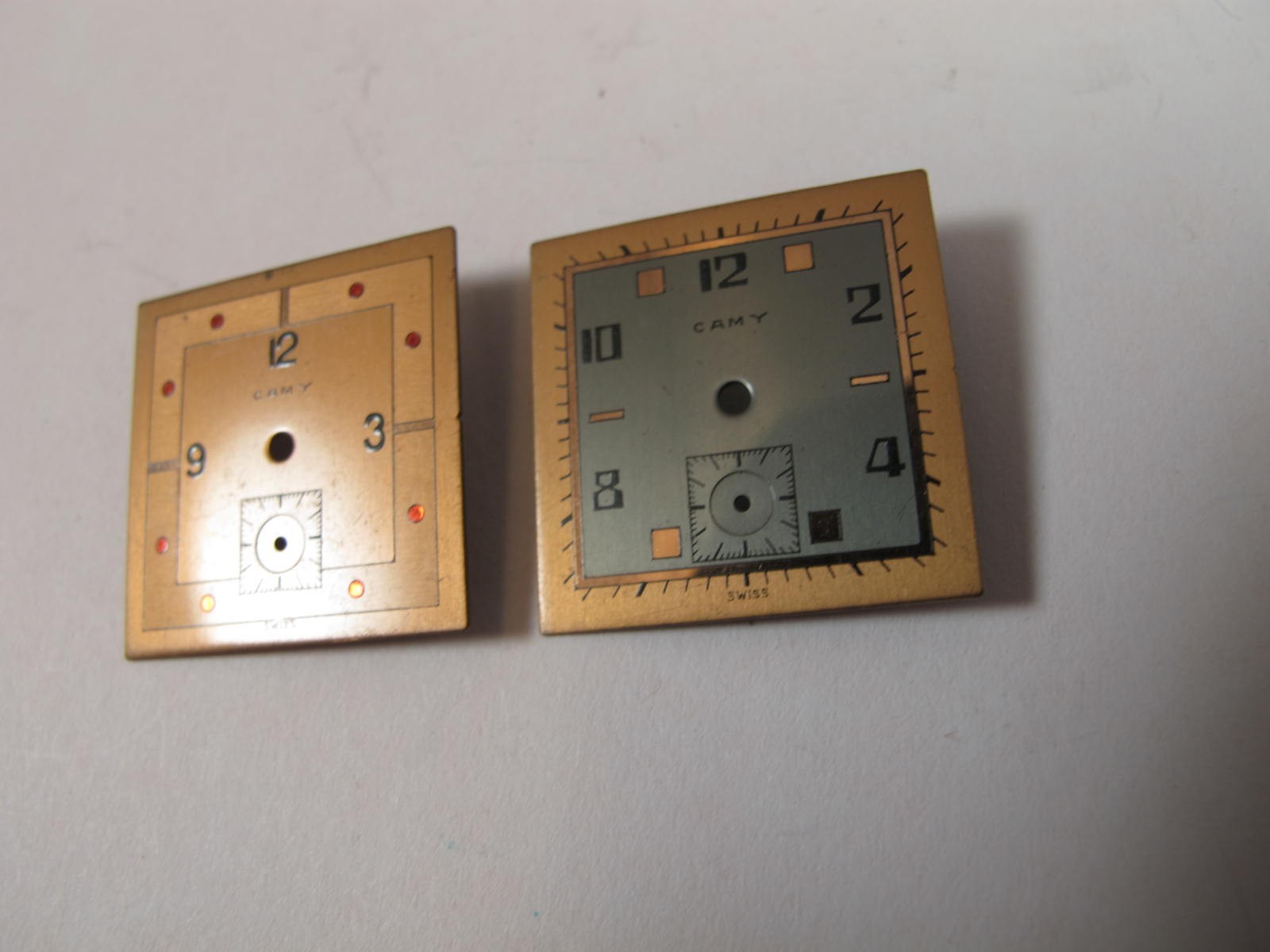 CAMY MENS SWISS GROUP OF METAL WRIST WATCH DIALS