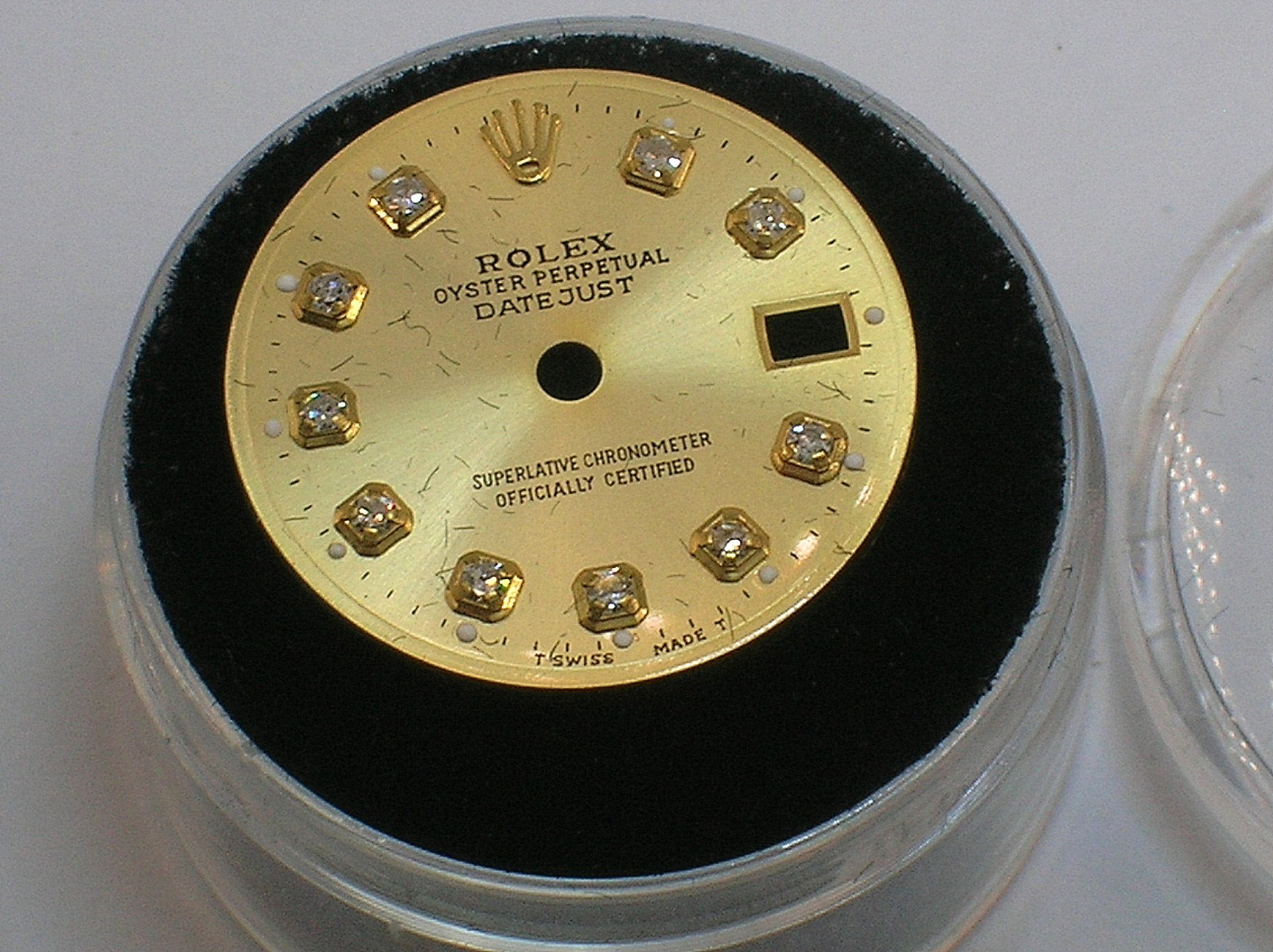 TWO ROLEX MODYFIED WATCH DIALS FOR LADIES WATCHES – USED – 19.9 MM AND 28.6 MM