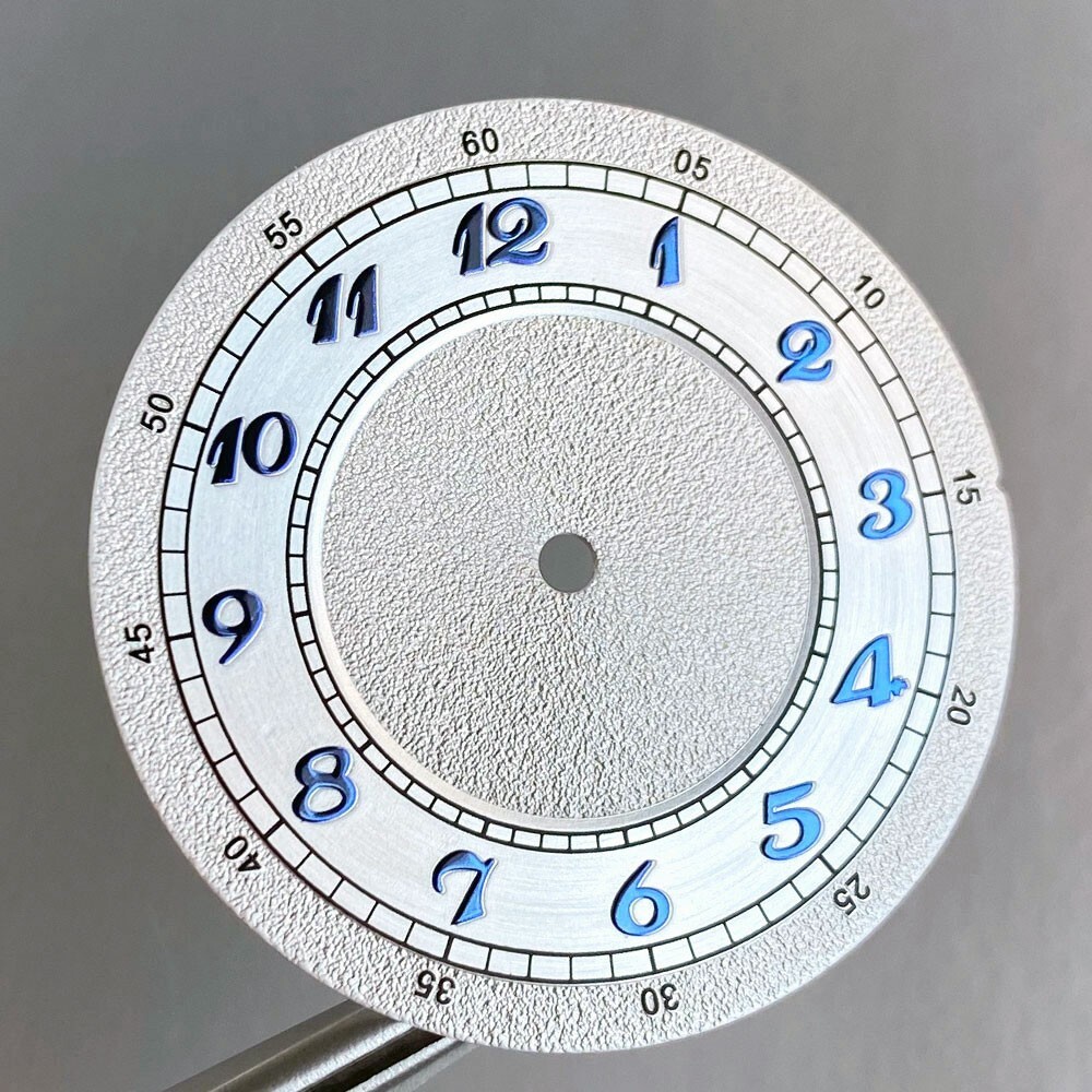 33.5mm Blue Arabic Numerals Matte Watch Dial Face For NH35 NH36 ETA2824 Movement