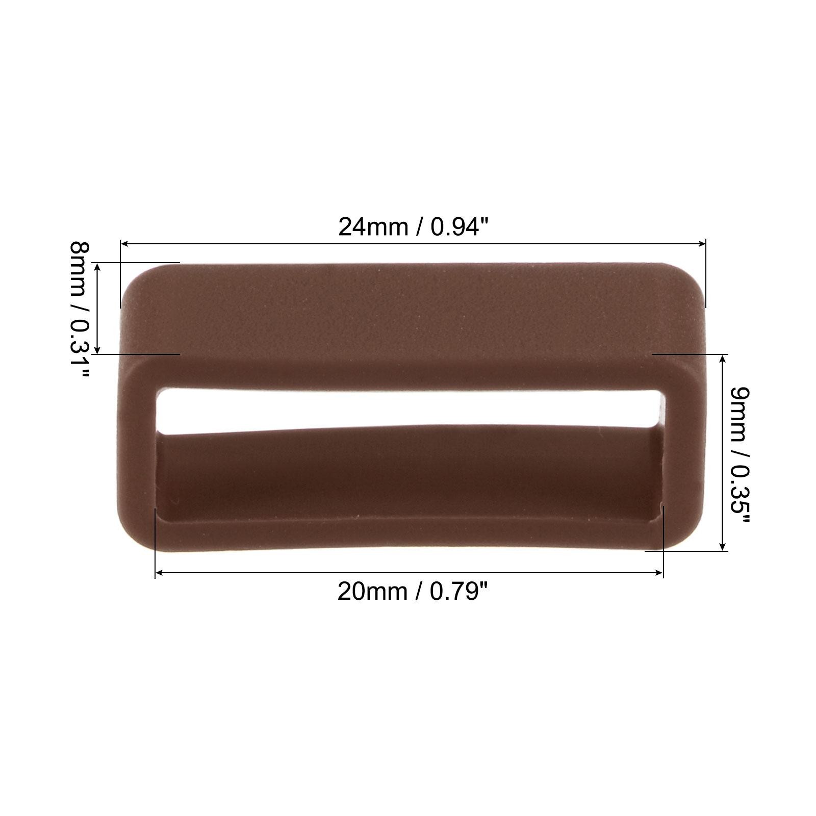 Watch Band Strap Loops Silicone for 20mm Width Watch Band, Brown 4 Pcs