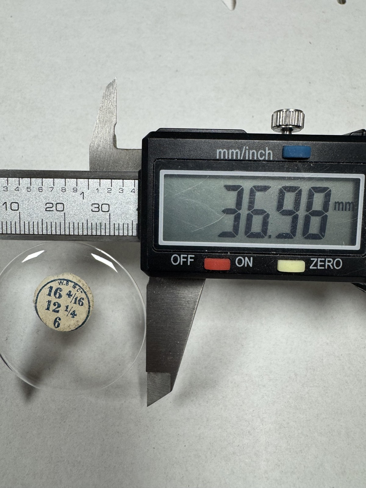 Vintage W.B.&C. Pocket Watch Mineral Crystal Domed 36.98mm 16 4/16 12 1/4 6