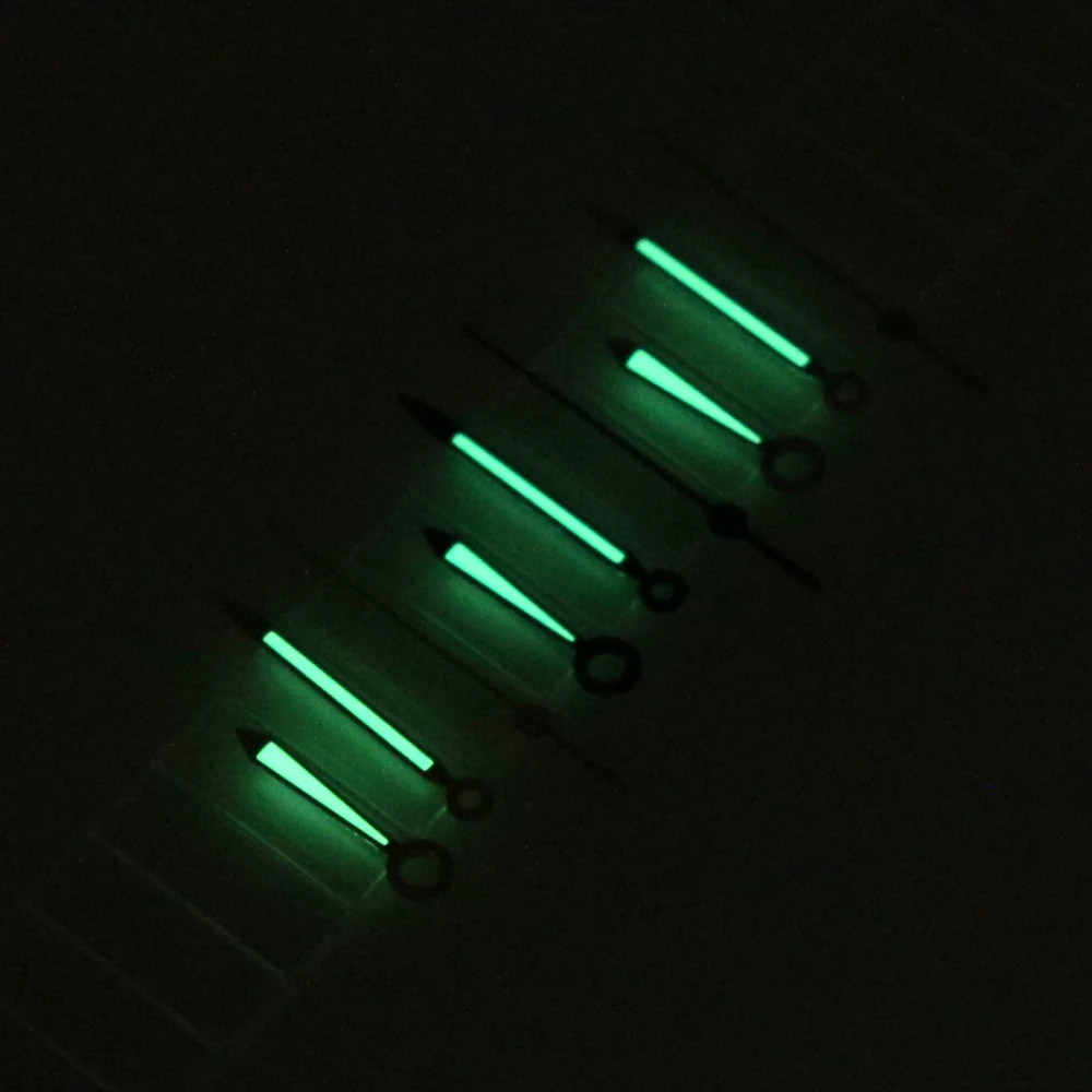 Green Luminous Watch Hands Diamond Cut Super C3 4-pin For NH34 NH35 NH36