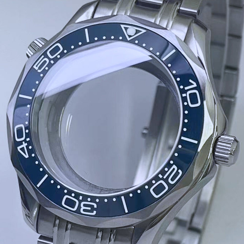 42mm DIY Steel Watch Case + Strap + Dial + Hands Fits NH35 NH36 Seamaster 300
