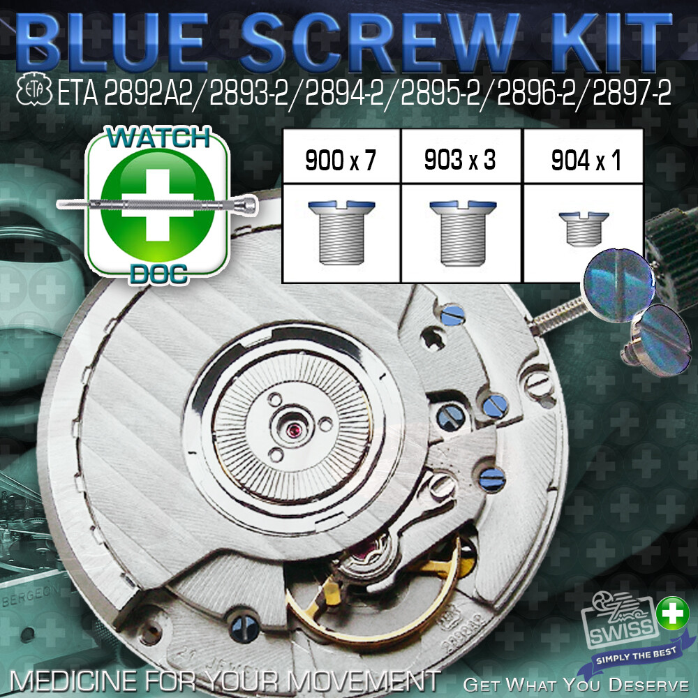 BLUE SCREW KIT FIT MOVEMENTS ETA 2892A2/2893-2/2894-2/2895-2/2896-2/2897-2