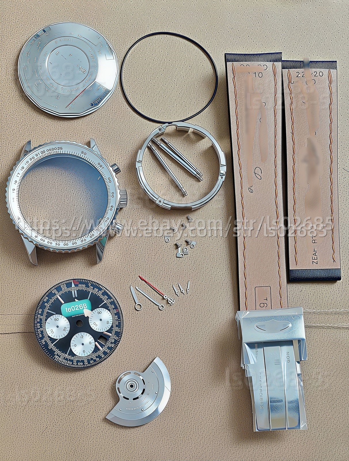 43mm Stainless Steel Watch Case With Band Kit for 7750