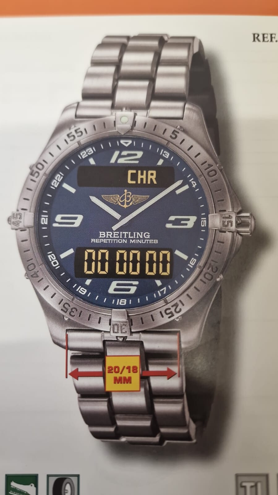 Original Breitling 150.404 56059 56059L Aerospace Professional N.O.S.