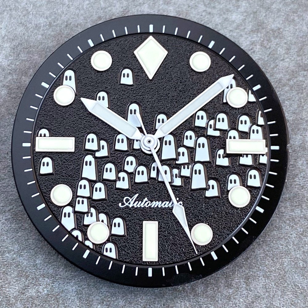 Luminous 29mm Ghost Watch Dial Face Fit NH35 NH38 Miyota82 PT5000 For 50-Fathoms