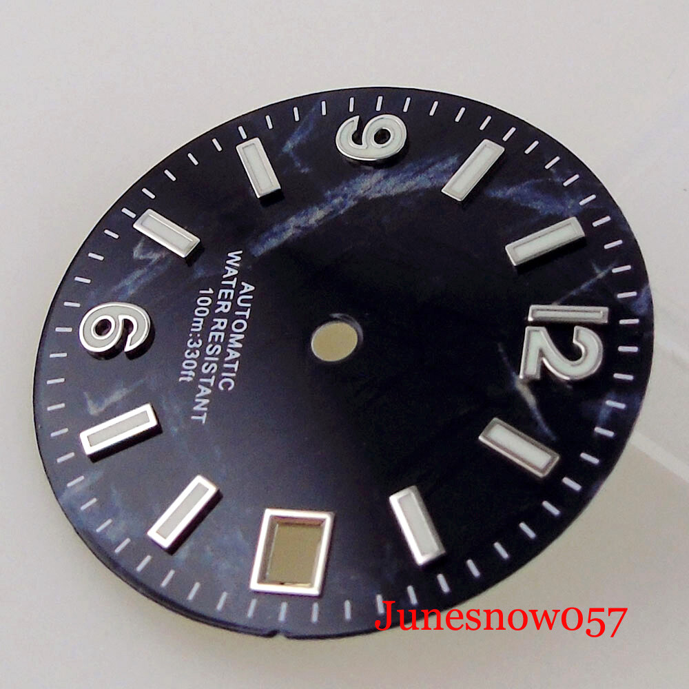 Blue/Green/Black Watch Men’s Dial Green Luminous 29MM Fit NH35A NH36A SKX007 SRP