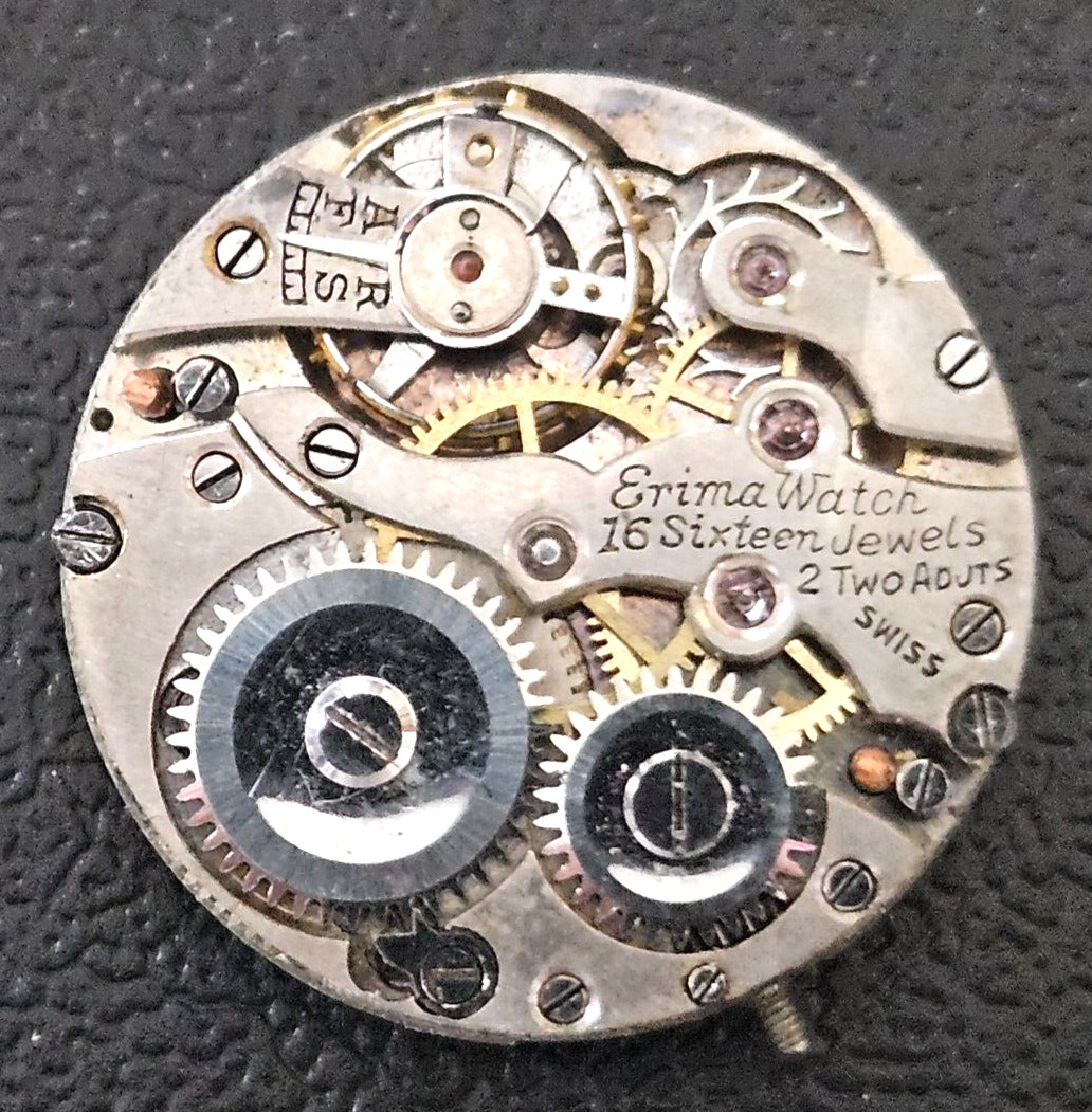 ERIMA 23mm 2 ADJ HUNTER 16J WATCH MOVEMENT (BALANCE RUNS WITH ROTATION) LOT.125