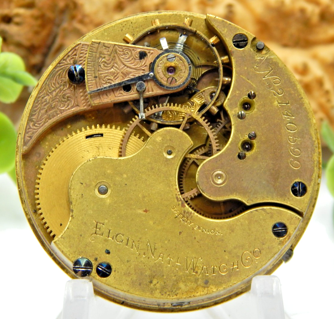 Antique Pocket watch movement Elgin Grade 2 model 3 16S 13 jewel hunting @ 1887