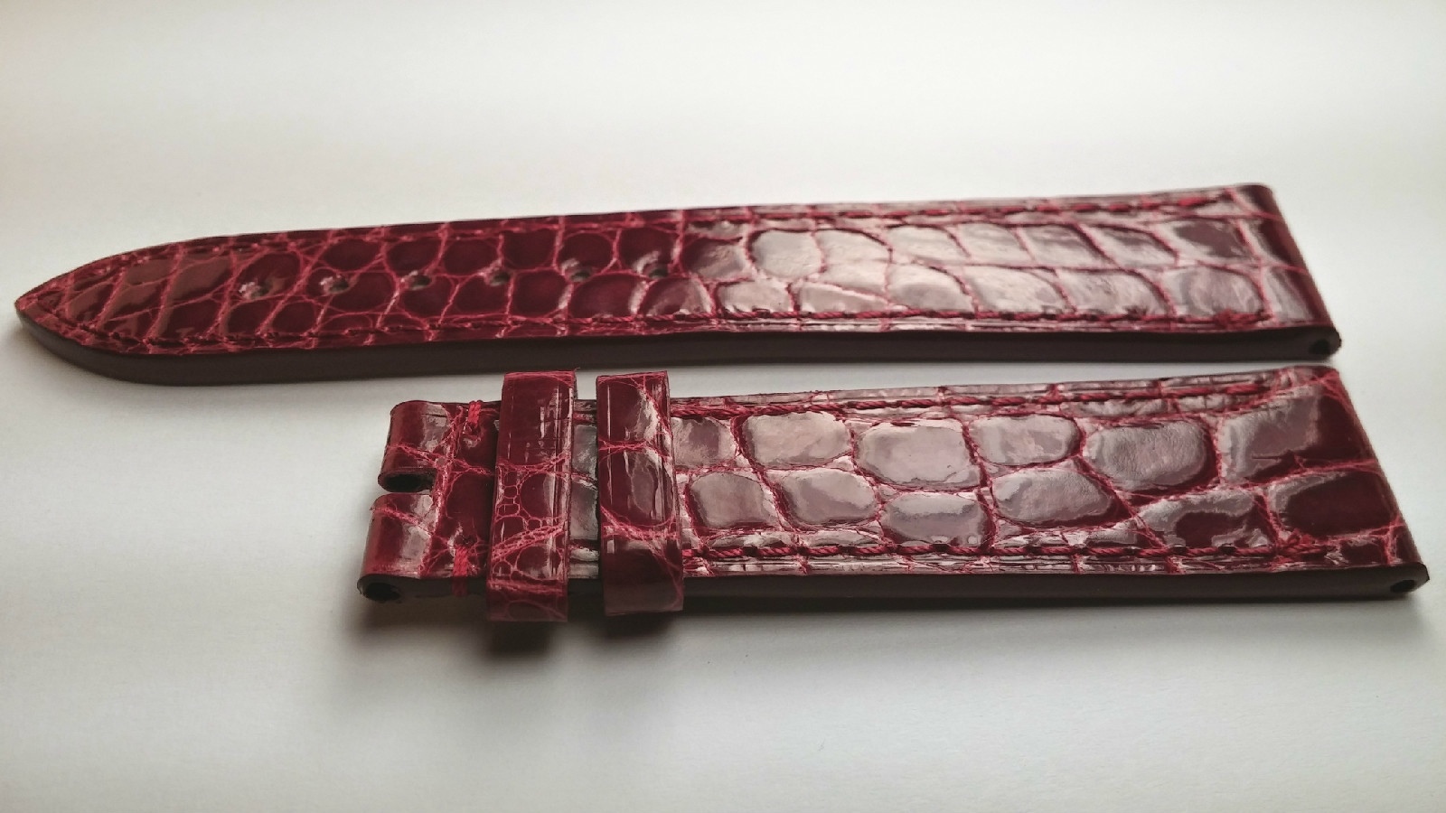 Genuine NEW Chopard Wrist Watch Band, SHORT, 18/16mm Alligator Burgundy, NEW