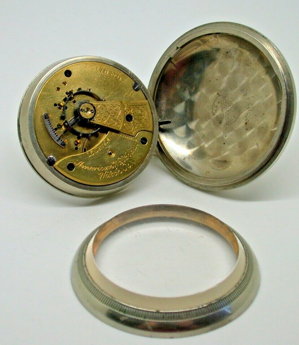 WATCHMAKERS – WATHAM 18 SIZE, MODEL 1908, 15 JEWEL MOVEMENT –VINTAGE–36MF29
