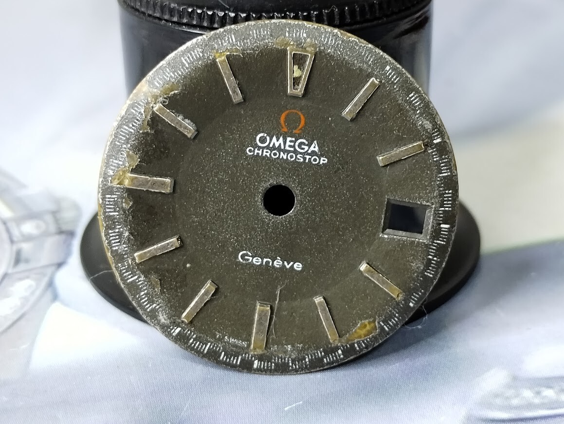 vintage mostrador dial omega chronostop geneve original raridade