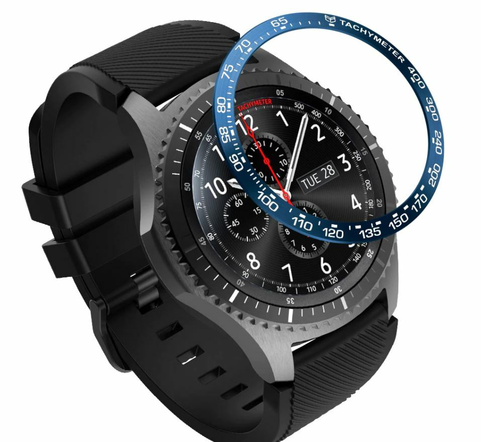 Samsung Galaxy 46mm Gear S3 Frontier Bezel Ring Anti Scratch Cover UK SELLER BLU