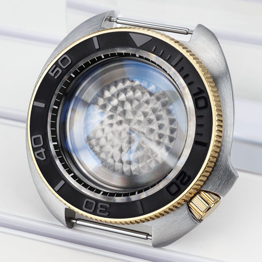 FEIYASHI 44mm NH35 Watch Cases STEEL turtle Style 10ATM For Seiko NH35 Movement