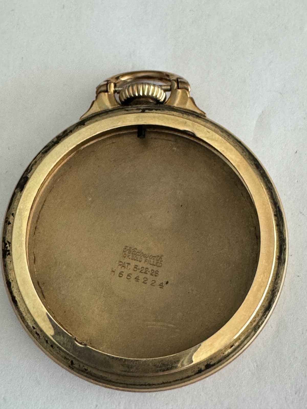 VINTAGE 16 SIZE HAMILTON WADSWORTH B.O.C BAR OVER CROWN POCKET WATCH CASE M# 10