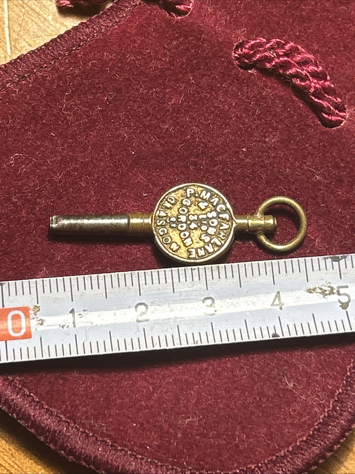Advertising P. McFarlane And Sons Glasgow Watch Maker Jeweller Pocket Watch Key