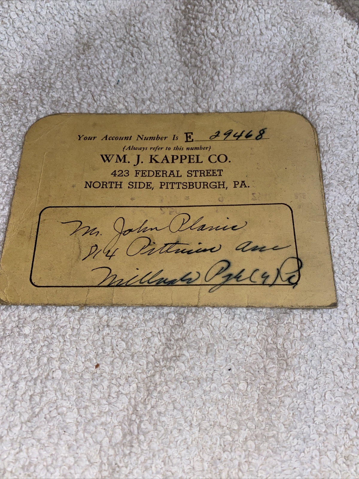 WM. J. KAPPEL Co. 1945 Payment Booklet