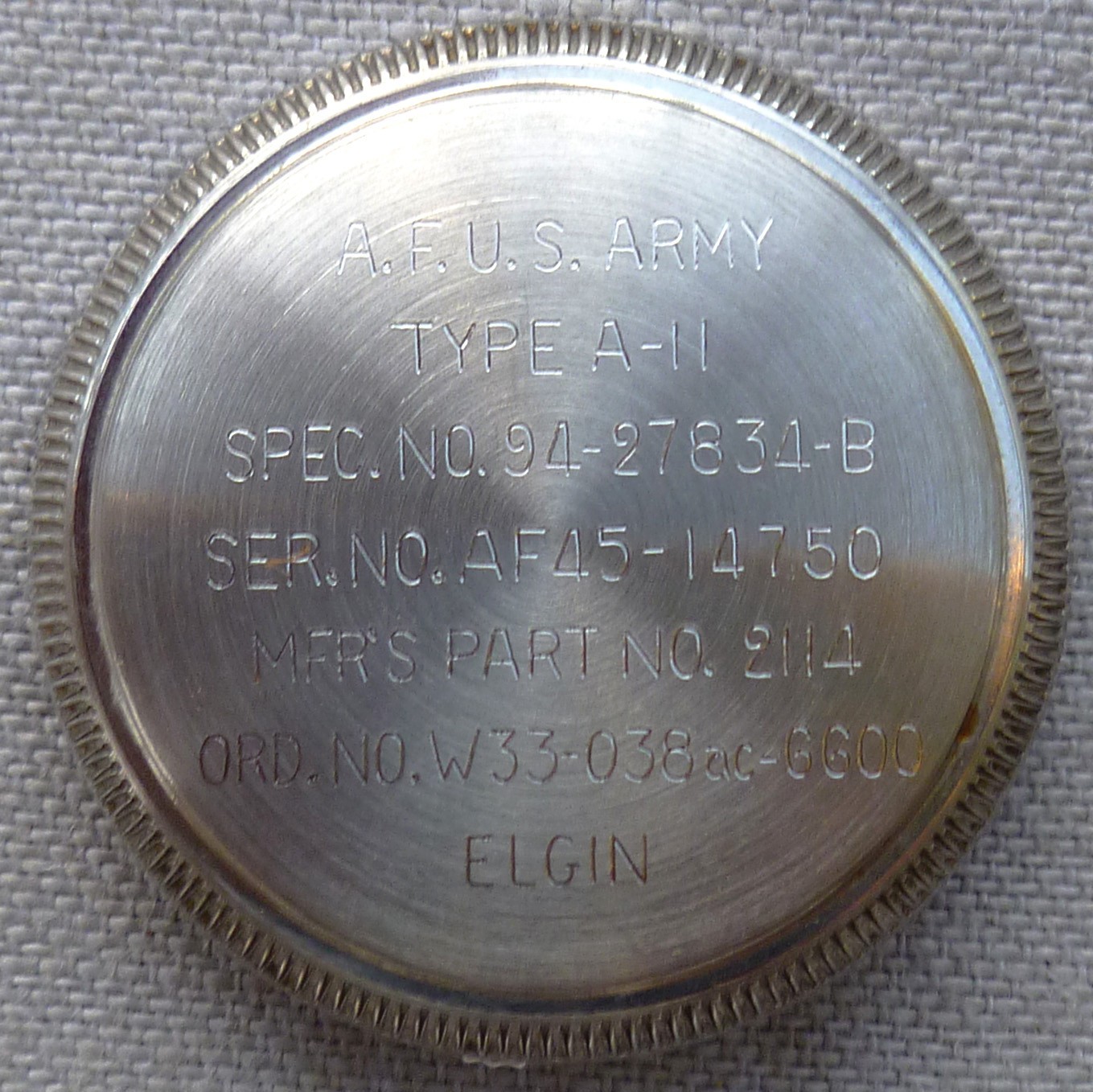 ELGIN TYPE A-11 WWII Watch Restoration Kit NOS Case, Dial, Crown & Strap