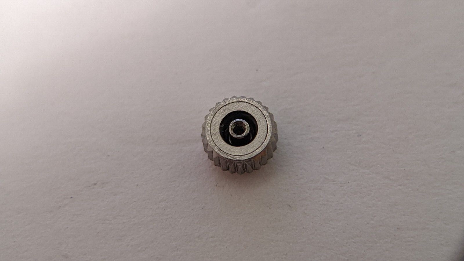 Unbranded Ω OM crown White S/S 4.5mm x 2.0mm tube tap10 (0.90mm stem thread)