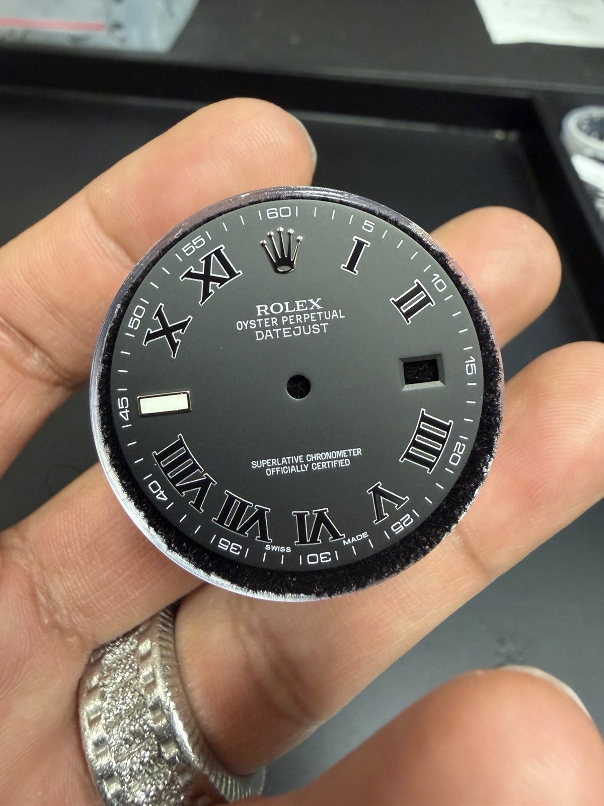 Genuine Rolex Factory Dial Black Roman Datejust 2/II – 41mm 116300, 116334 Slate
