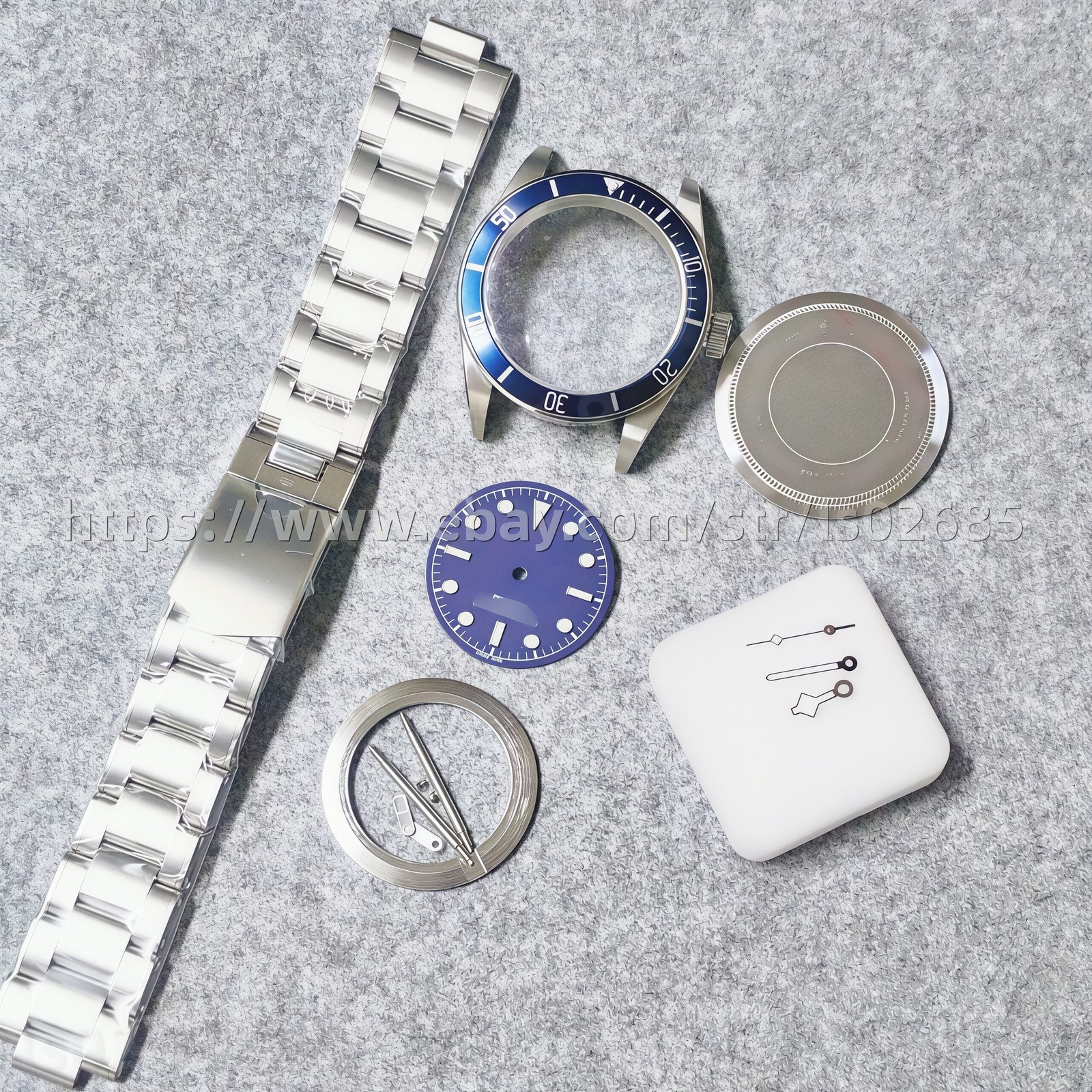 DIY SET for 41MM 2824 Watch Case + Dial + Hands + Strap