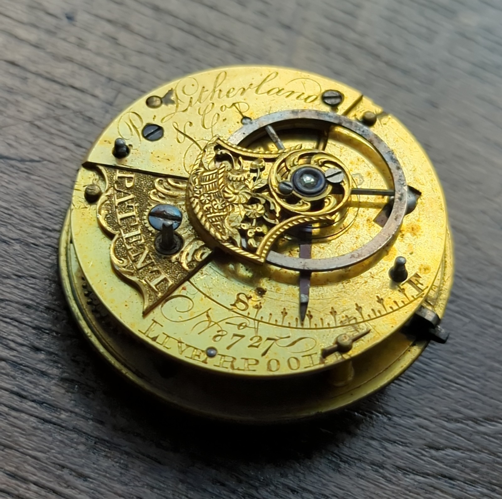 Litherland Liverpool English Rack Lever Pocket Watch Movement (AT47)