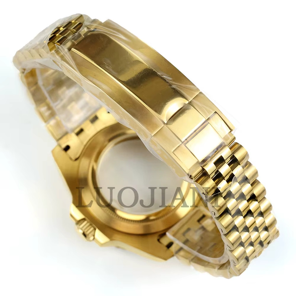 40mm Jubilee Gold Watch Case Sapphire Glass Fit Yacht-Master NH34 NH35 NH36