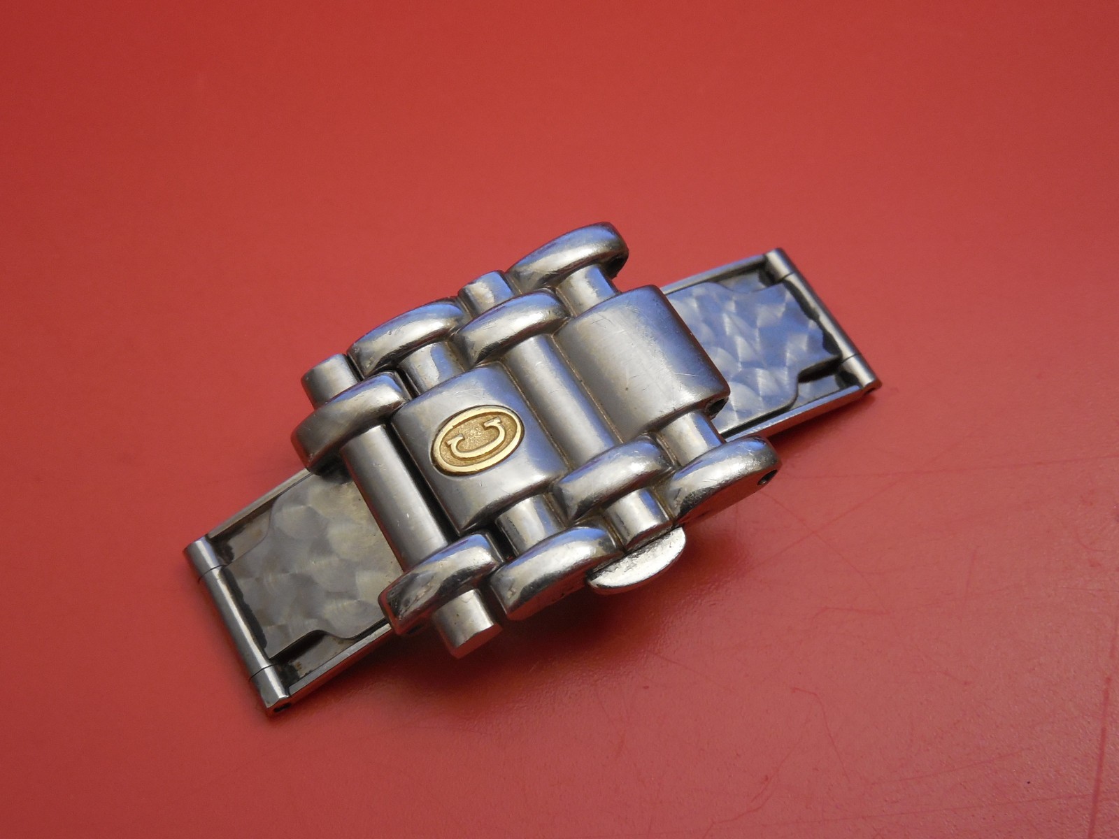 GENUINE CONCORD 18K / STEEL SARATOGA STRAP BAND BRACELET 18MM DEPLOYMENT BUCKLE