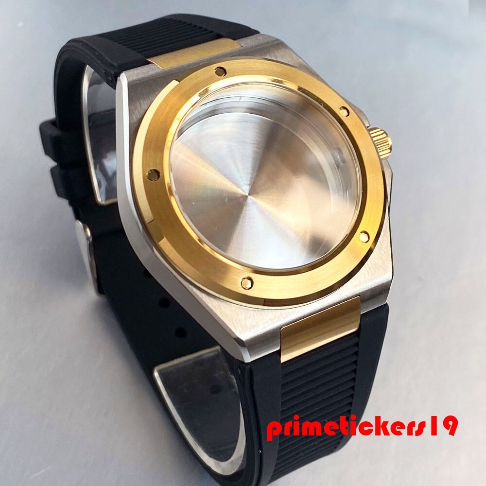 Dive Sapphire Two Tone Watch Case+Band Fit for Engineer Mod Parts NH35 PT5000