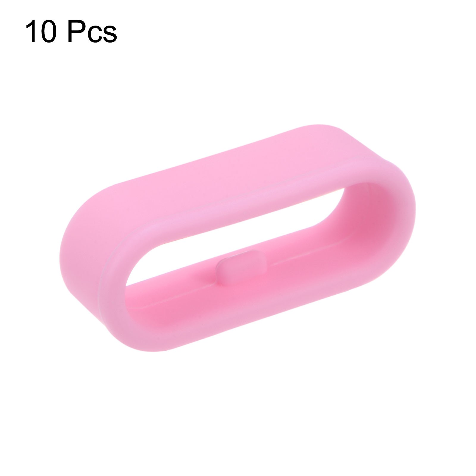 10Pcs Watch Band Strap Loops Silicone Fastener Rings for 18mm Band, Pink
