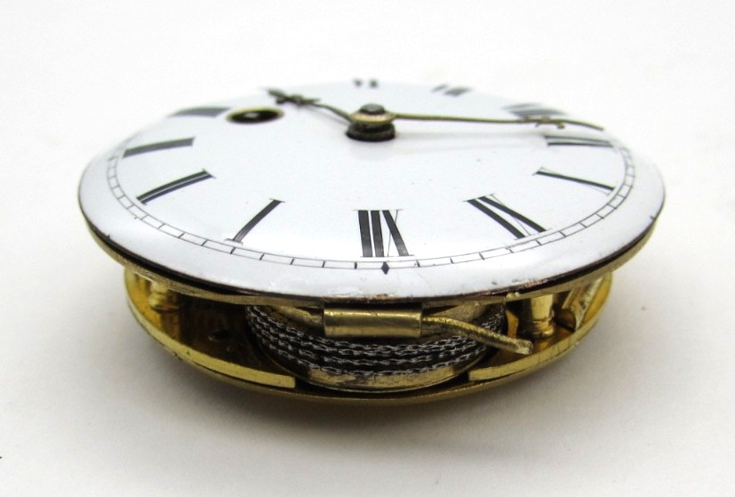 Antique James Pitt London Verge Fusee Pocket Watch Movement Mask Cock c1780-1820
