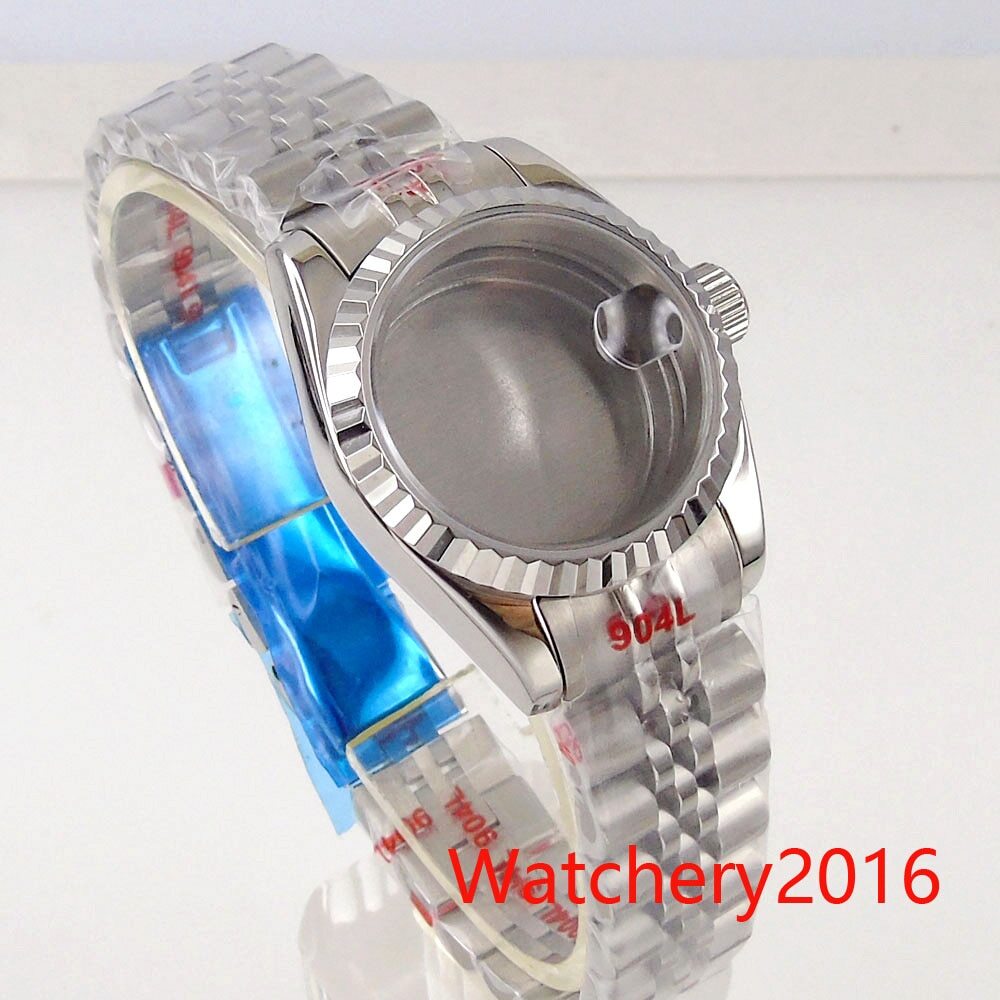 26mm Rose Gold Plated Two Tone Coin Bezel Small Women Watch Case Fit NH05 NH06