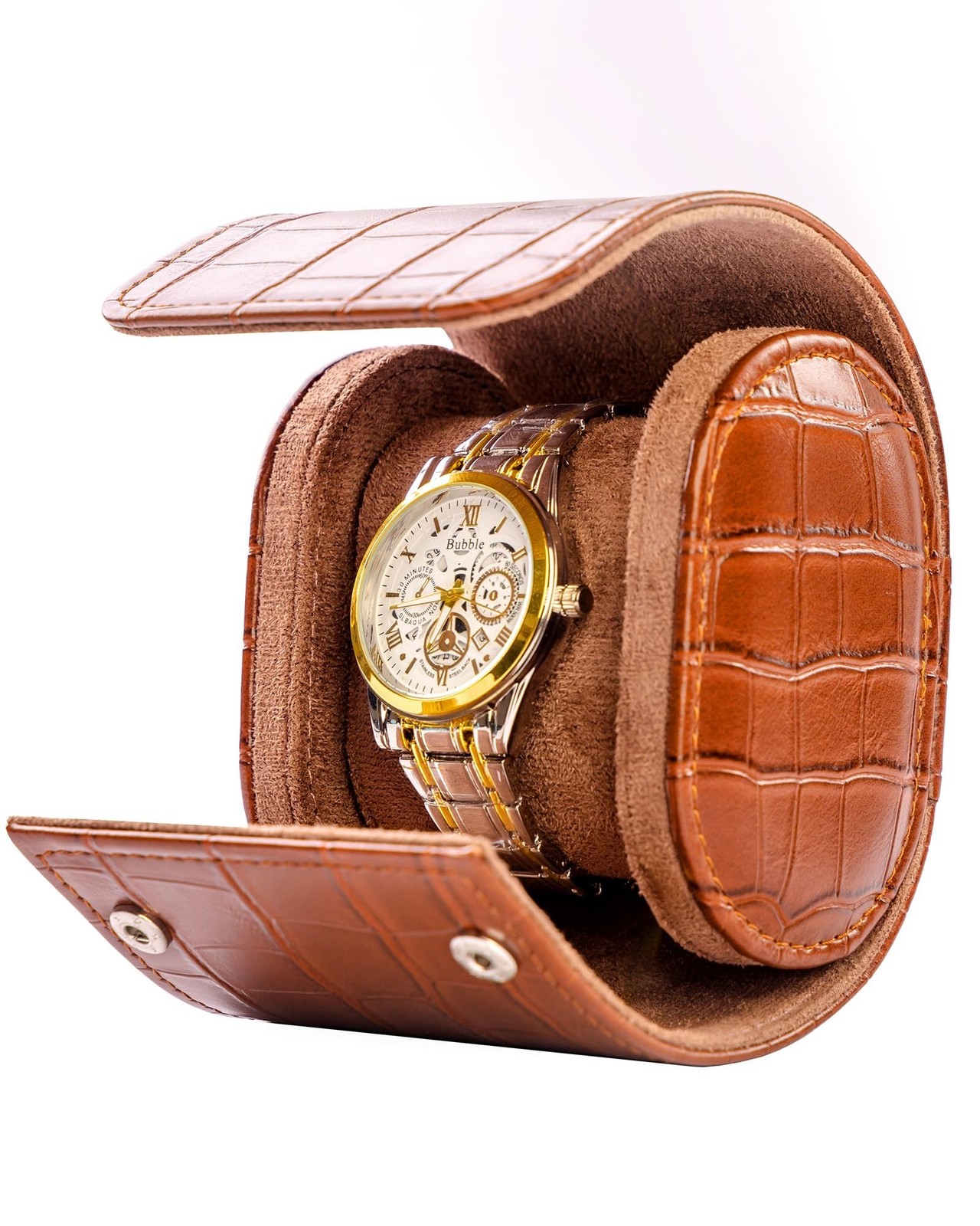 MR.OKAY Single Watch Travel Case-Classic Leather Watch Case With Superb Textu…