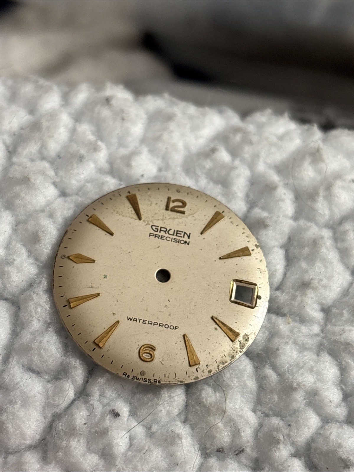 Vintage Gruen Precision Wrist Watch Dial 29.3mm With Date V11