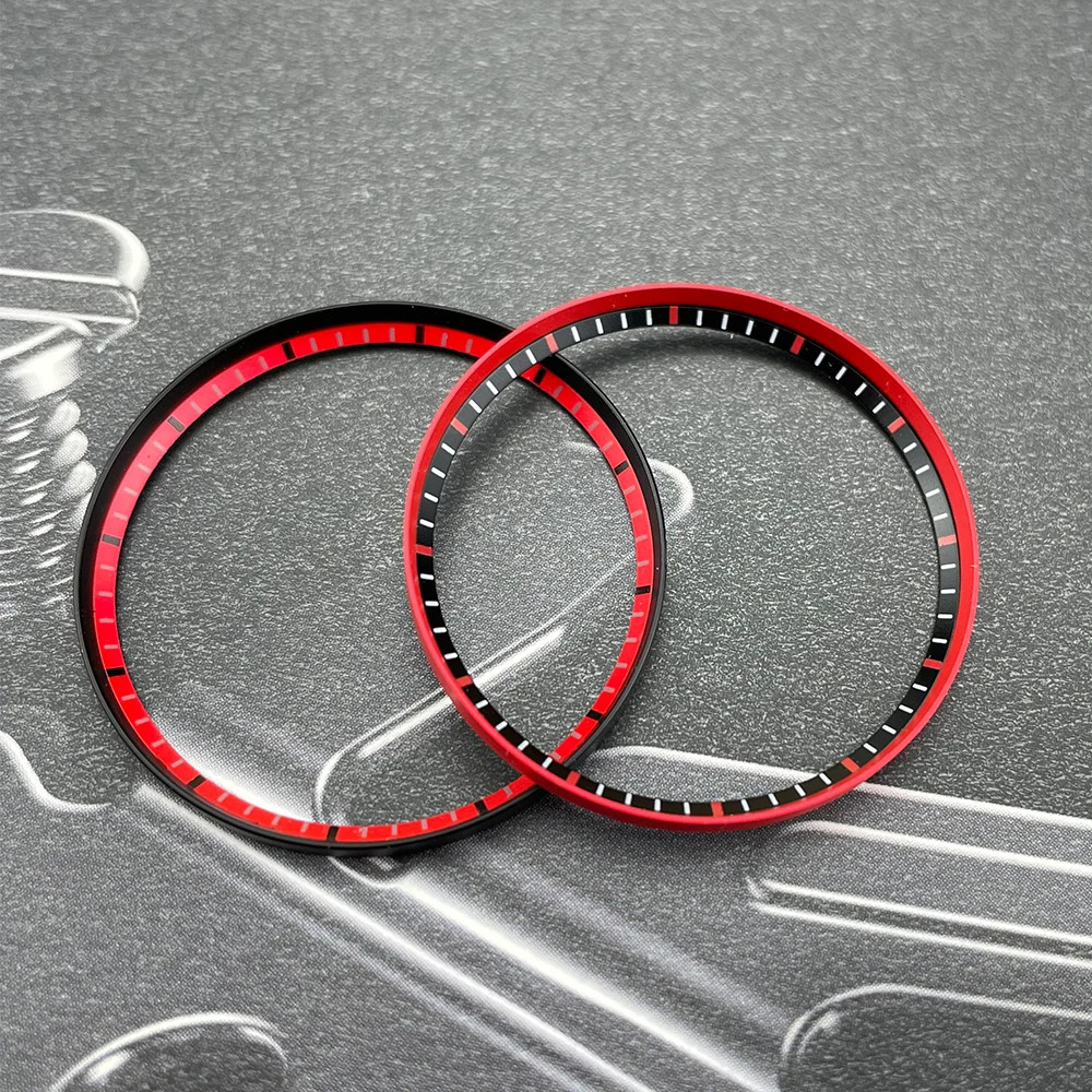 Watch Chapter Ring Double Color Red Black Grey with Index For SKX007 38mm Models