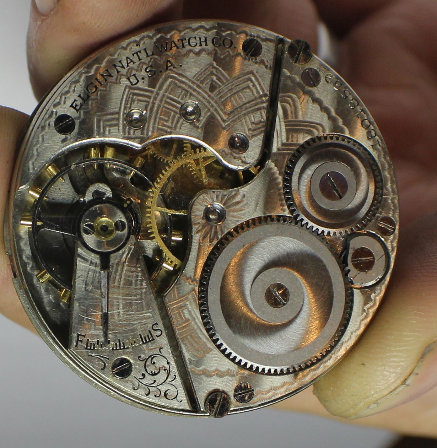 Vintage 1915 Elgin Grade 290 16s 7J Hunting Pocket Watch Movement Not Running