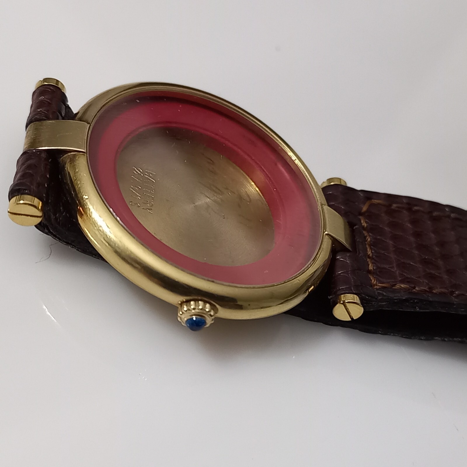 CARTIER MUST VENDOME VERMEIL RONDE QUARTZ 30MM WITH WOOD DIAL (Without Movement)