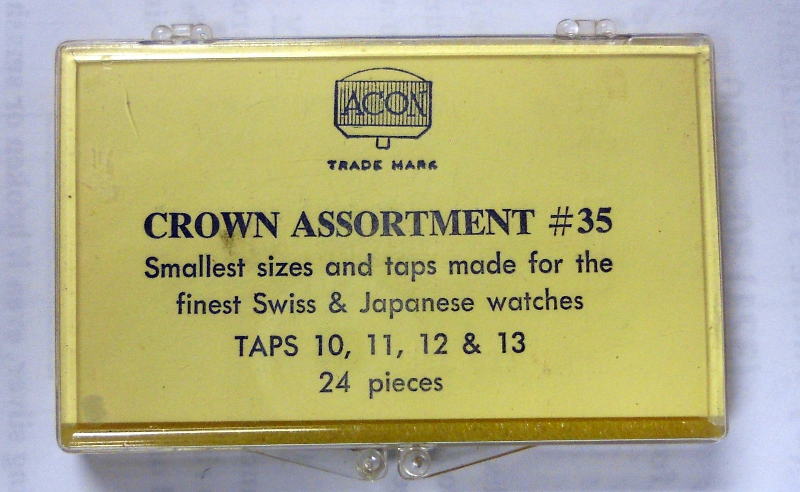 Vintage Watch Crowns,NOS, Still in Tubes. 36 Crowns total. Mixed Yellow & White