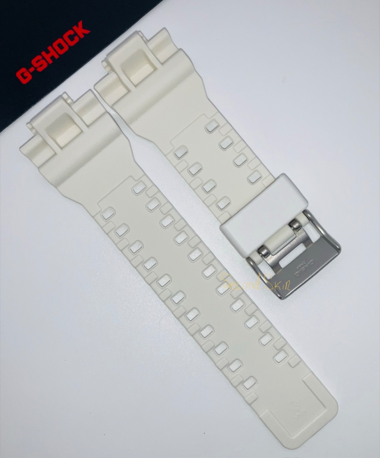Genuine Casio G-Shock Strap White Band G8900A GA100A GR8900A-7 GW8900 + Pins