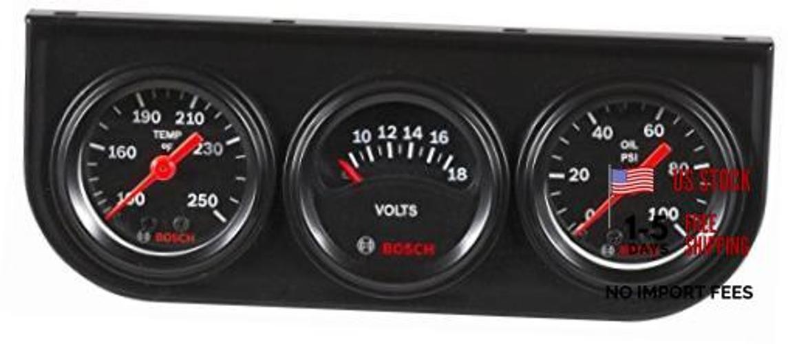 SP0F000037 Style Line 1-1/2″ Mini Triple Gauge Kit (Black Dial Face, Black