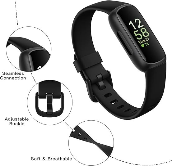 10 Pack Compatible with Fitbit Inspire 3 Bands,Soft Sport Bands Sil… Fast Ship