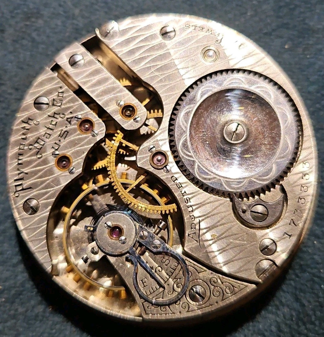 Illinois Plymouth 16s 17j Getty Hunter Lever Set Pocket Watch Movement